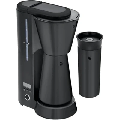 Abbildung von WMF Filterkaffeemaschine »KÜCHENminis®, Aroma Thermo to go Deep Black«, 0,625 l Kaffeekanne, Papierfilter, 1x2, Abschaltautom., Cromargan, inkl. Thermokanne und Trinkbecher