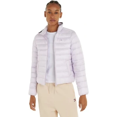 Abbildung von Tommy Jeans TJW Quilted ZIP Through Übergangsjacke, Damen, Größe: XL, Lavender flower
