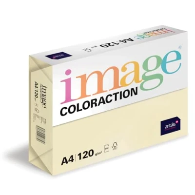 Abbildung von Image Coloraction Atoll farbiges Kopierpapier DIN A4, 210 x 297 mm, 120 g/m² buntes, holzfreies Druckerpapier für Kopierer 250 Blatt Elfenbeinfarben