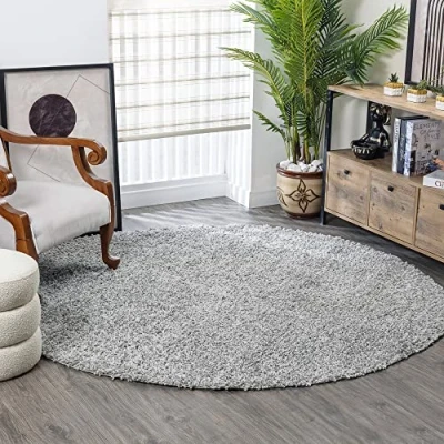 Abbildung von Surya Hochflor Teppich »BORACAY«, rund, 37 mm Höhe, Flauschig, Langflor, Weich, Wohnzimmer Flurteppich, Grau