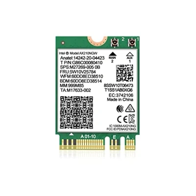 Abbildung von WiFi 6E Wireless Karte Intel AX210 NGW Bluetooth 5.2 Tri Band 5400Mbps Netzwerk Adapter für Laptop Unterstützung Windows 10/11 (64bit) M.2/NGFF