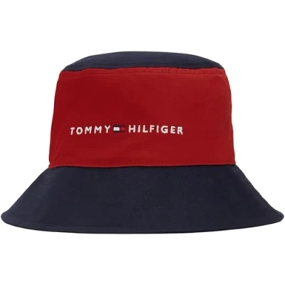 Abbildung von Tommy Hilfiger Essential Bucket Unisex Hut für Kinder, Größe: 50 52, Dark magma colorblock