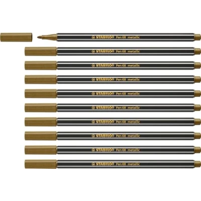 Abbildung von Premium metallic Filzstift STABILO Pen 68 10er Pack gold