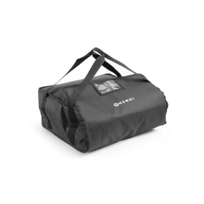 Abbildung von HENDI Pizza Transporttaschen, Pizzatasche, mit transparenter Tasche für Rechnungen, Service Taschen, Thermo Tasche, 4 Kartons von 45x45 cm, 470x470x(H) 210mm, Schwarz