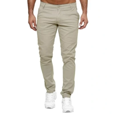 Abbildung von Elara Herren Chino Hose Slim Fit Stretch Chunkyrayan MEL009 Taupe 38/34
