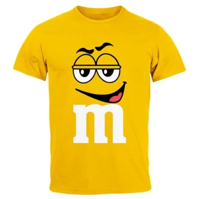 Abbildung von MoonWorks® Herren T Shirt Fasching Karneval M Aufdruck Gruppen Kostüm Verkleidung Last Minute Faschingskostüme Männer Funshirt 4 gelb XL