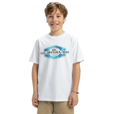Abbildung von Quiksilver Locked UP Unisex Tshirt print für Kinder, Größe: 164, White