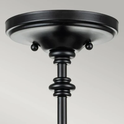 Abbildung von Elstead Lighting FE PICKERING LANE SF BLK Deckenleuchte E14 3x40W Stahl schwarz, Blasenglas klar H:42.7cm B:25.4cm dimmbar, mit