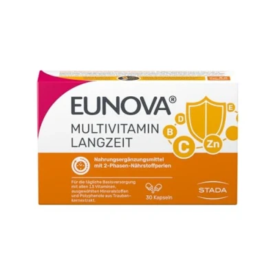 Abbildung von EUNOVA Langzeit Nahrungsergänzungsmittel mit allen 13 Vitaminen, wichtigen Mineralstoffen und Carotinoiden 1 x 30 Kapseln