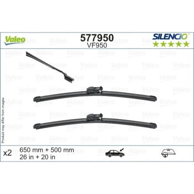 Abbildung von Scheibenwischer Valeo 577950 vorne Flachbalkenwischblatt BMW: X3, X4, JAGUAR: E Pace