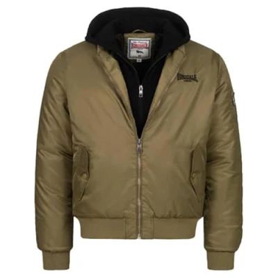 Abbildung von Lonsdale Normale Passform Ballindean Bomberjacke, Herren, Größe: Medium, Olive black