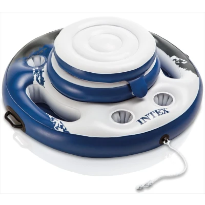 Abbildung von Intex Mega Chill Kühlbox Aufblasbarer Schwimmring Ø 89 cm Blau, Weiß