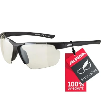 Abbildung von ALPINA DEFEY HR Verspiegelte und Bruchsichere Sport &amp; Fahrradbrille Mit 100% UV Schutz Für Erwachsene, black matt, One Size