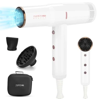 Abbildung von Professional Ionen Haartrockner, PARWIN PRO BEAUTY Föhn Mit Diffusor, Fön 110,000 RPM High Speed Bürstenlosem Geräuscharm Motor, 30M/S Luftstrom für Schnelle Trocknung, 3 Speeds &amp; Temperaturen