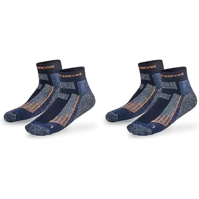Abbildung von Black Crevice Merino Outdoorsocken kurz, 2 Paar, black/orange, 43 46