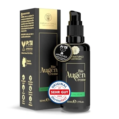 Abbildung von BIO Augencreme hochdosiert 50 ml 100% Vegan &amp; gegen Falten Augenringe Nachhaltig hergestellt Regenerierende Anti Aging Augenpflege Made in Germany entfernen