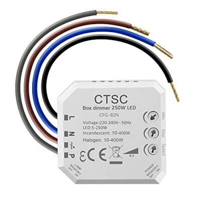 Abbildung von CTSC Phasenabschnittsdimmer 220V LED Dimmer für Silent, geeignet dimmbare LEDs, Halogenglühlampe (B2N)