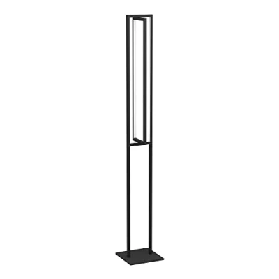 Abbildung von EGLO LED Stehleuchte Siberia, Stehlampe dimmbar per Fernbedienung minimalistische Standleuchte, Wohnzimmerlampe aus Metall in Schwarz und Kunststoff Weiß, Lampe Wohnzimmer warmweiß kaltweiß
