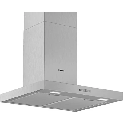 Abbildung von Bosch DWB66BC50 Serie 2 Wandesse, 60 cm breit, Um &amp; Abluft, Made in Germany, LED Beleuchtung gleichmäßige Ausleuchtung, Drucktastenschalter, 3 Leistungsstufen, Metallfettfilter spülmaschinengeeignet
