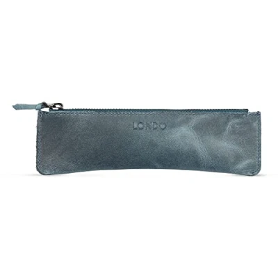Abbildung von Londo Stift und Federmäppchen aus echtem Leder mit Reißverschluss, Kosmetiktasche