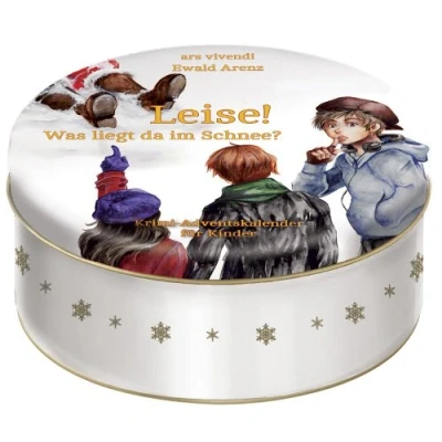 Abbildung von Adventskalender: Leise! Was liegt da im Schnee? Adventskalender für Kinder mit Geschichte zum Vorlesen In Blechdose 24 Karten Aufhängen: Krimi