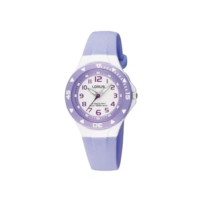 Abbildung von Lorus Kids Mädchen Uhr Edelstahl und Kunststoff mit Urethanband RRX51CX9