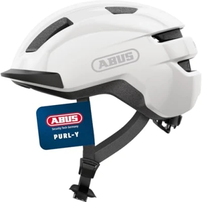 Abbildung von ABUS Fahrradhelm PURL Y geeignet für E Bike und S Pedelec stylisher NTA Schutzhelm Erwachsene Jugendliche Weiß, Größe