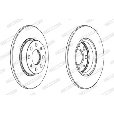 Abbildung von FERODO PREMIER Coat+ disc DDF1784C Bremsscheibe 257 12 4 voll beschichtet mit Schrauben OPEL: Corsa D Hatchback