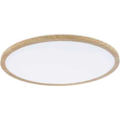 Abbildung von Paulmann 71029 LED Panel Atria Shine Deckenleuchte mit Backlight rund IP44 22W 2300lm 420mm Holzoptik Kunststoff 3000K Warmweiß Badleuchte