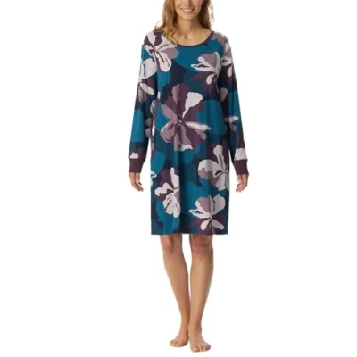 Abbildung von Schiesser Damen Langarm Baumwolle Modal mit Knopfleiste Nightwear Nachthemd, Multicolor 4_181892, 40 (2er Pack)