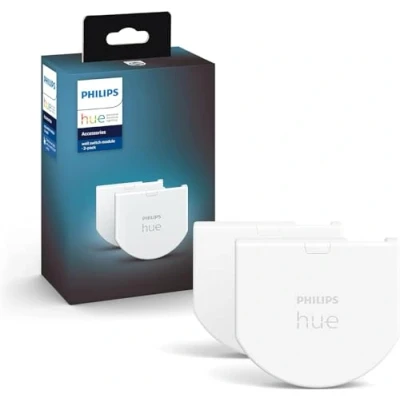 Abbildung von Philips Hue Wandschalter Modul, Doppelpack, ermöglicht ständige Erreichbarkeit von Lampen, Installation hinter vorhandende Wandschalter, 2 er Pack, Weiß