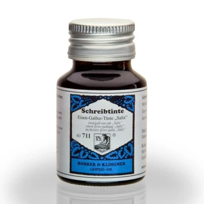 Abbildung von Rohrer &amp; Klingner Schreibtinte, Salix, Eisen Gallus,50ml Glasflakon
