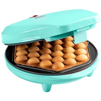 Abbildung von Bestron Bubble Waffeleisen, Waffelmaker für Waffeln zum Befüllen mit Eis, Schokolade oder Obst, Backampel &amp; Antihaftbeschichtung, 700 Watt, Farbe: Mint