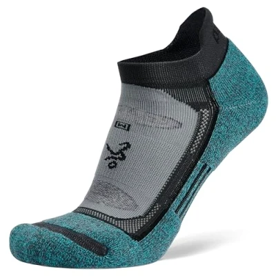 Abbildung von Balega Unisex Blister Resist Quarter Running and Women (1 Pair), Grey/Bl Performance Athletic Laufsocken für Damen und Herren, Grey/Blue, XL EU