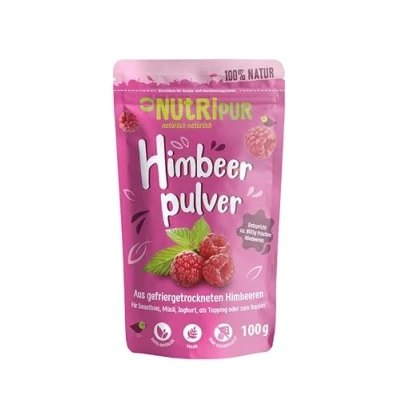 Abbildung von Himbeer Fruchtpulver: 100g Himbeeren gefriergetrocknet und fein gemahlen Getrocknete Früchte ohne Zucker Zusatz Pulver, Gefriergetrocknete Früchte, Beeren von NutriPur