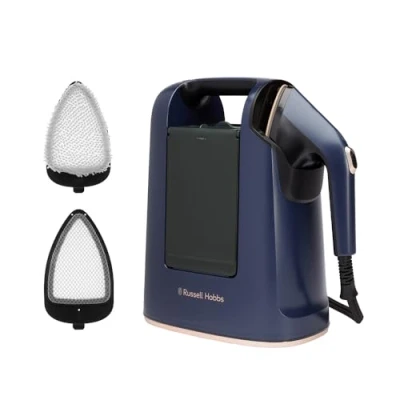 Abbildung von Russell Hobbs Dampfglätter [2 in 1: Dampfbürste &amp; Bügeleisen] Steam Genie Maestro (1700W, 20 g/min Dampf, 2 Aufsätze: Kleidung Polstermöbel, Keramiksohle, 750 ml Tank, Stauraum) 27600 56