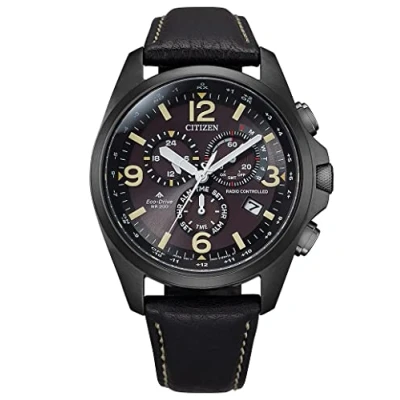 Abbildung von Citizen Herren Analog Solar Uhr mit Leder Armband CB5925 15E