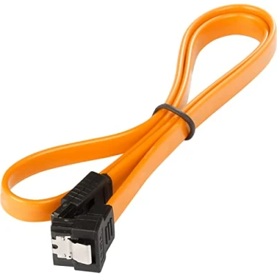 Abbildung von POPPSTAR 1x SATA Kabel SSD/HDD (0,5m SSD Datenkabel/SATA 3 SSD, gerade Stecker auf gewinkelt) bis zu 6 Gbit/s, orange