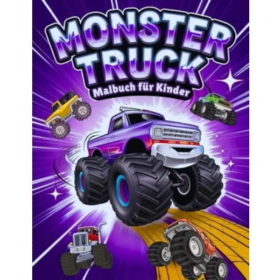 Abbildung von Monster Truck Malbuch für Kinder: 50 Großformatige Zeichnungen Mädchen und Jungen von 4 bis 8 Jahren