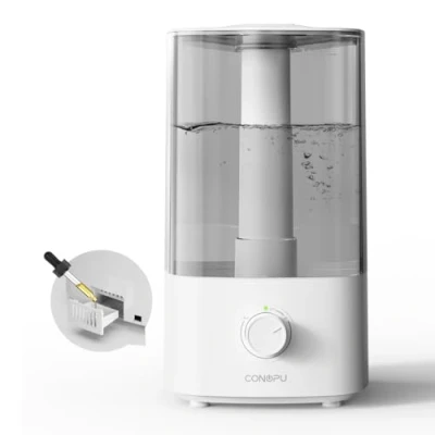 Abbildung von CONOPU Luftbefeuchter, 4L Luftbefeuchter Schlafzimmer für Große Räume, 30h Aroma Diffuser Kinderzimmer Pflanzen 300ml/h, Weiß