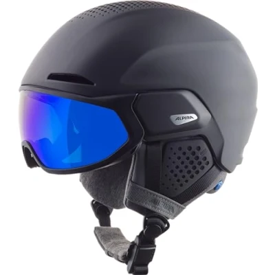 Abbildung von ALPINA ALTO Q LITE Sicherer, Stoßabsorbierender &amp; Individuell Anpassbarer Skihelm Mit Kontrastverstärkendem Visier Für Erwachsene, charcoal rose matt, 51 55 cm