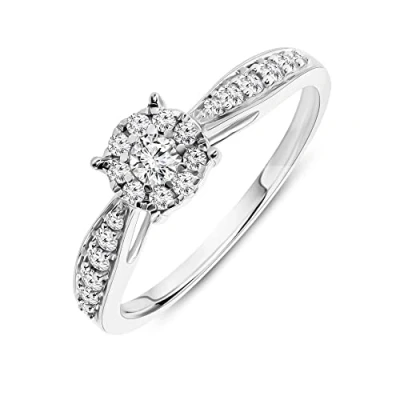 Abbildung von Miore Ring Damen 0.30 Ct Diamant Verlobungsring aus Weißgold 9 Karat / 375 Gold, Schmuck mit Diamanten Brillanten