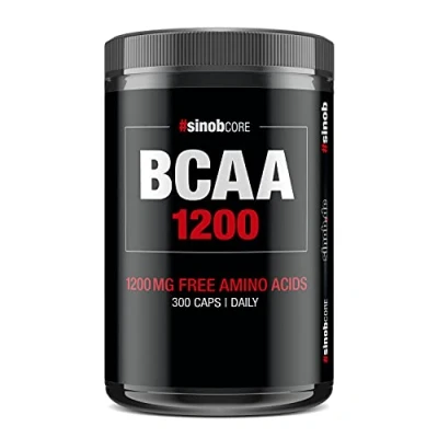 Abbildung von BCAA Kapseln Hochdosiert 1200 mg + Vitamin B6 1 x 300 Triple Mega Caps mit den Essentiellen Aminosäuren Leucin, Valin und Isoleucin im Verhältnis 2:1:1