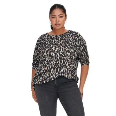 Abbildung von ONLY Carmakoma Caralba 3/4 NOOS Langarmshirt, Damen, Größe: L 50/52, Taupe gray