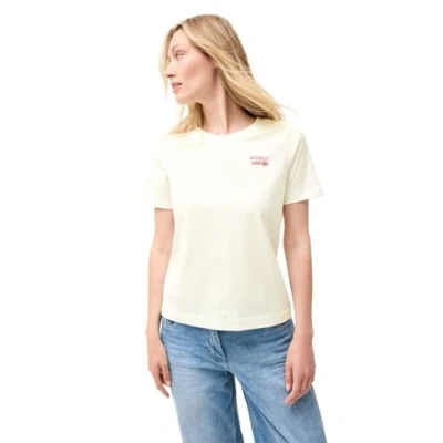 Abbildung von CECIL Damen B323586 T Shirt mit Wording Detail, Vanilla White, S
