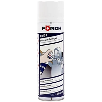 Abbildung von Förch Industrie Reiniger R551 500ml Clean zum Reinigen von Metallteilen, müheloses Entfernen Aufklebern, Kleberesten, Etiketten, Silikon, Wachs