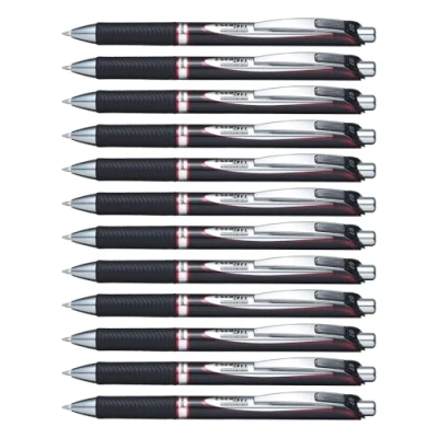 Abbildung von Pentel BLP77 BX EnerGel Xm Dokument mit Druckmechanik Wasserfeste, 12 Stück, rot