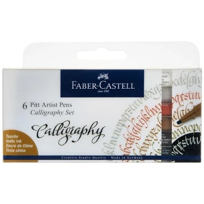 Abbildung von FABER CASTELL 167506 Tuschestift Pitt Artist Pen Calligraphy Set, 2,5 mm, 6er Etui, Mehrfarbig