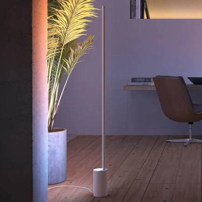 Abbildung von Philips Hue Gradient Signe Stehleuchte weiß 1800lm, 16 Millionen Farben und Farbverläufe, dimmbar, steuerbar via App, kompatibel mit Amazon Alexa (Echo, Echo Dot)