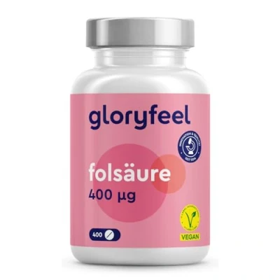 Abbildung von Folsäure 400 Tabletten (13 Monate) 400µg reine pro Tablette SCHWANGERSCHAFT &amp; IMMUNSYSTEM* 100% vegan, laborgeprüft und ohne Zusätze in Deutschland hergestellt